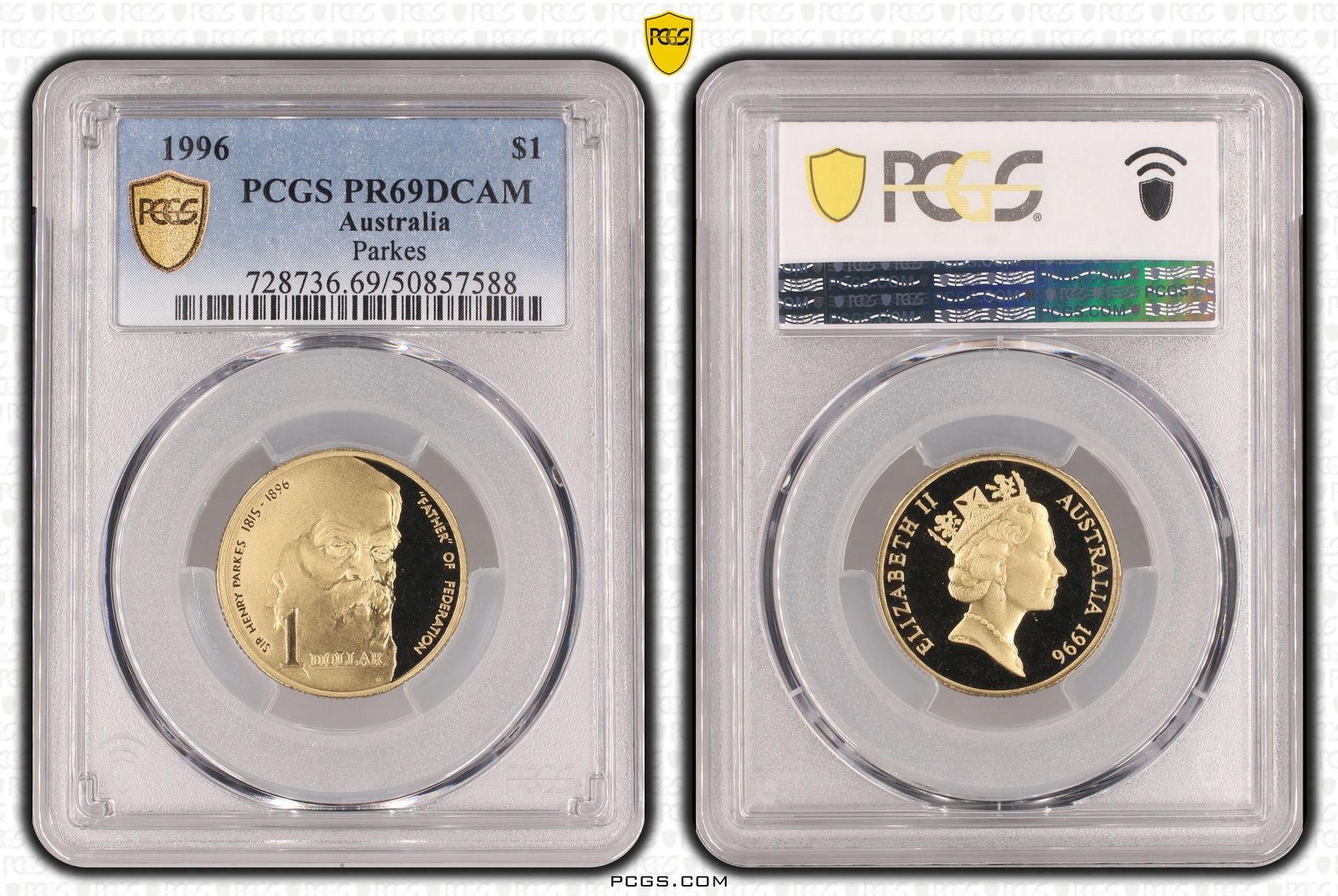 Parkes, One Dollar, 1996, PCGS PR69DCAM