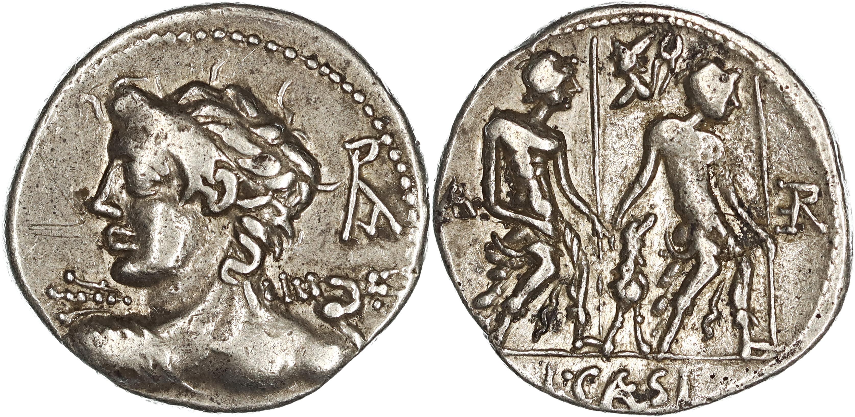 Roman Republic, L. Caesius, Silver Denarius, 112-111 BC, VF