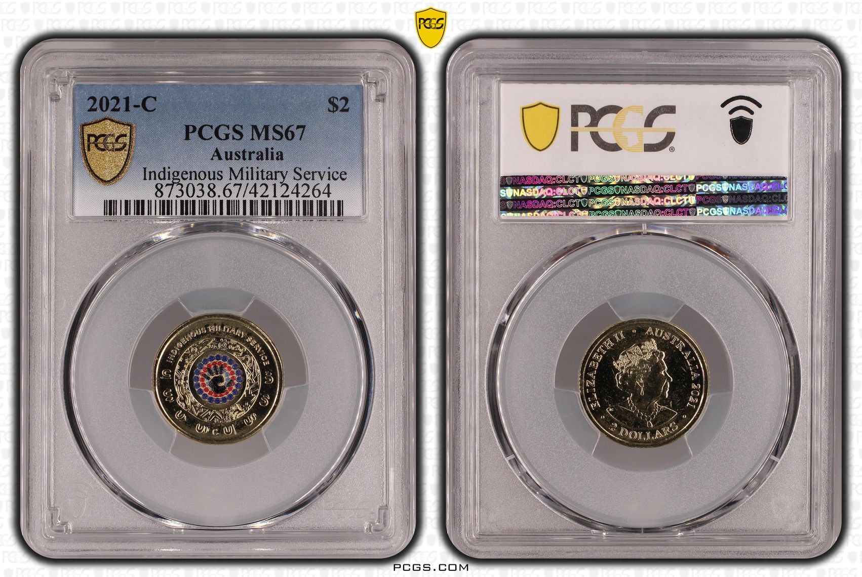 Indigenous Military Service Colourised, Two Dollar, 2021-C, PCGS MS67