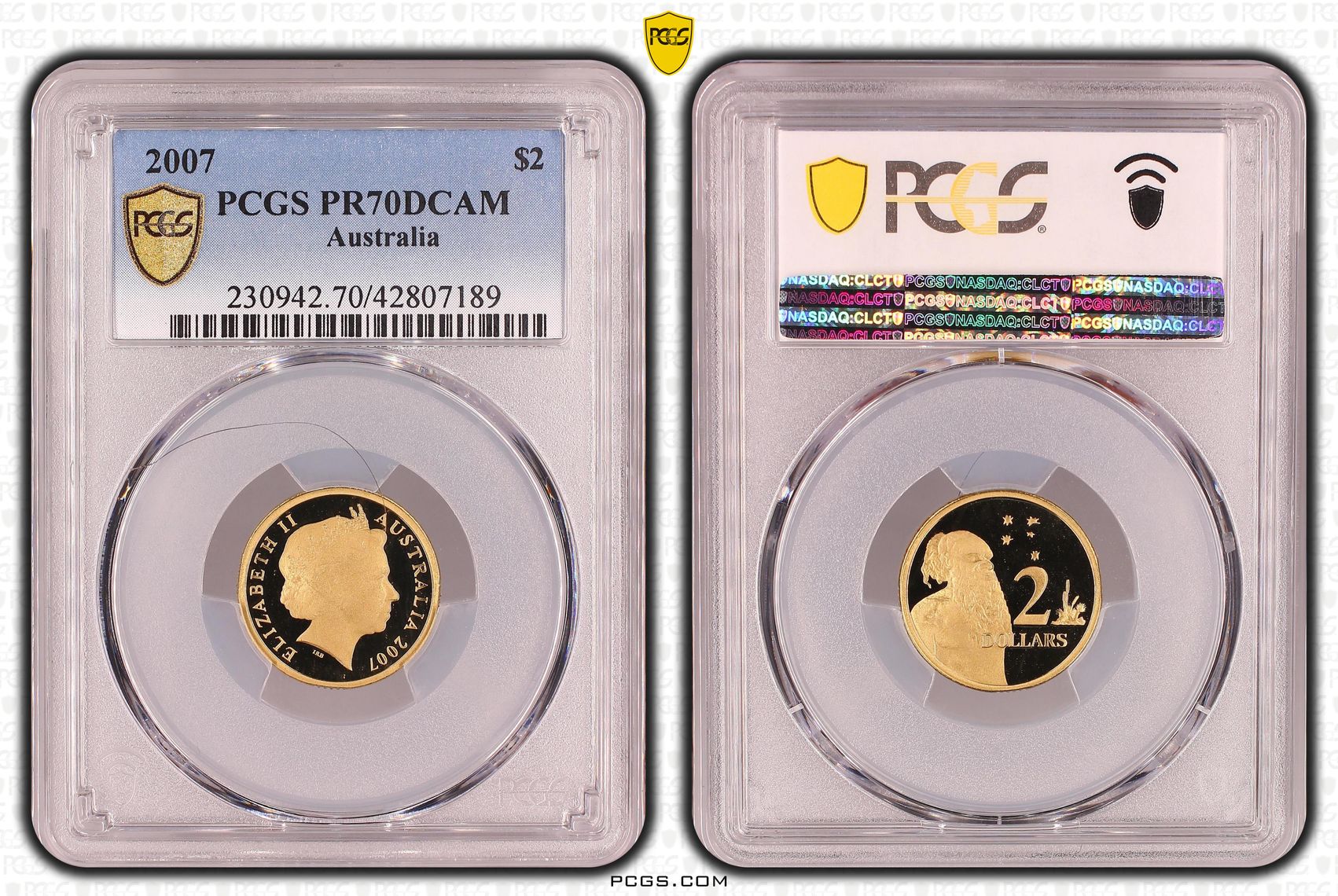 2007 Australia Two Dollar, $2 PCGS - PR70DCAM POP 4/0 -189
