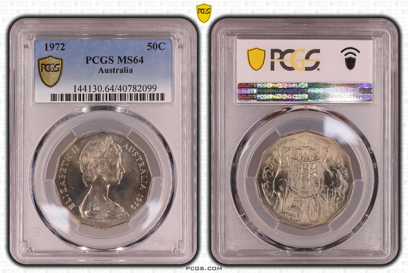 Elizabeth II, Fifty Cent, 1972, PCGS MS64