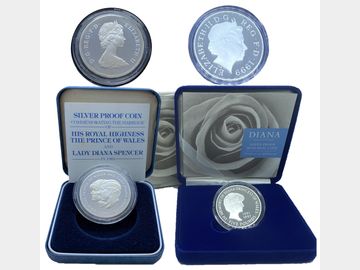 1999 & 1981 'DIANA' PROOF SILVER CROWNS