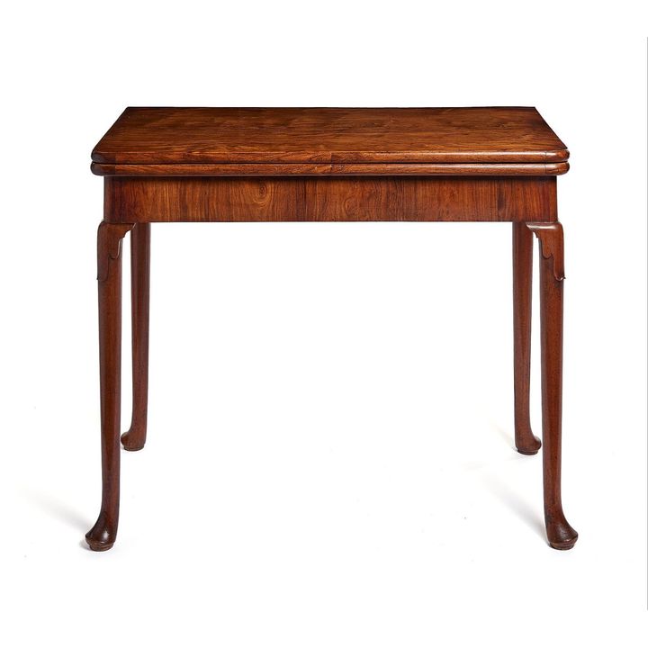 A George II padouk concertina-action card table