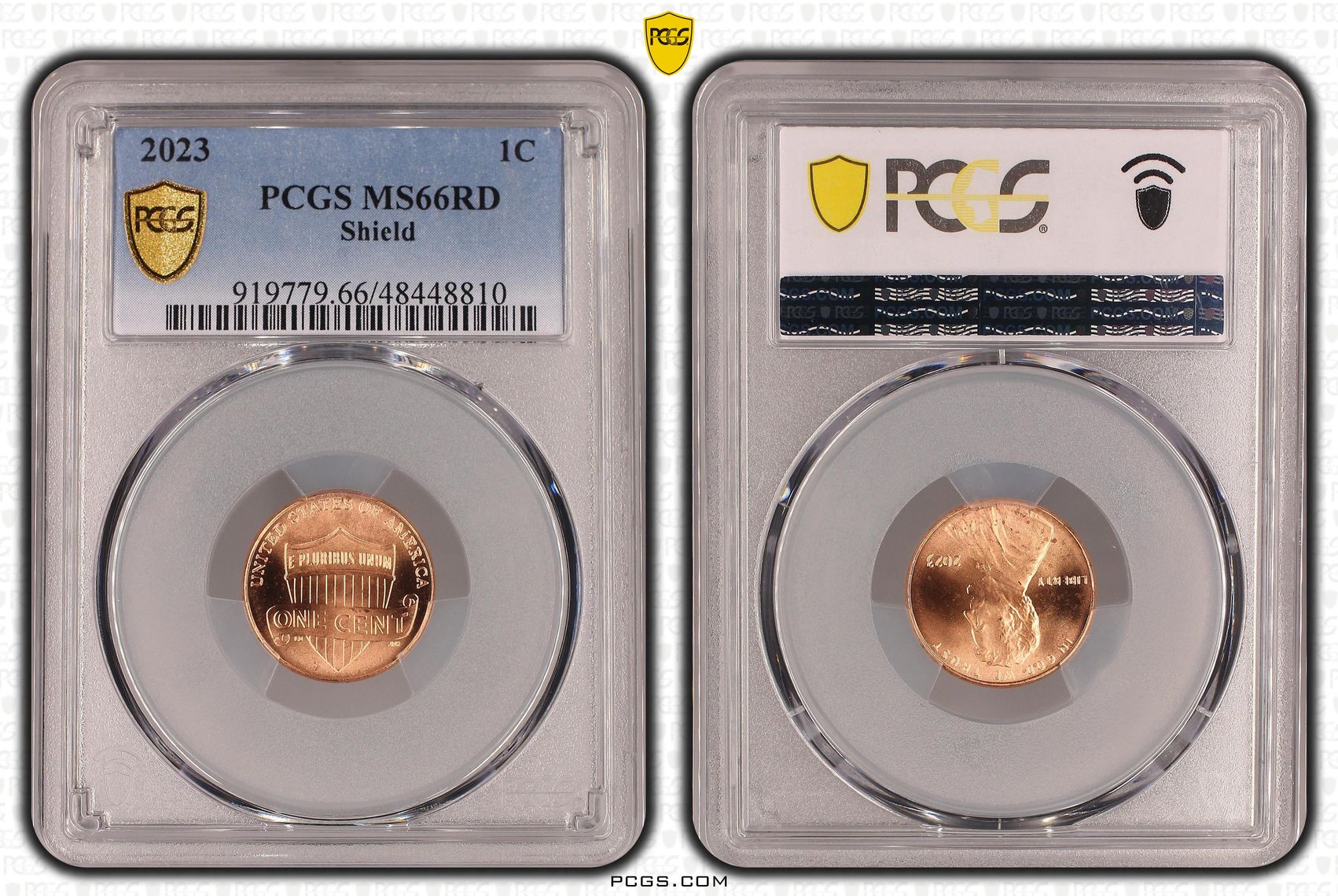 Elizabeth II, The United States of America, Shield , One Cent, 2023, PCGS MS66RD