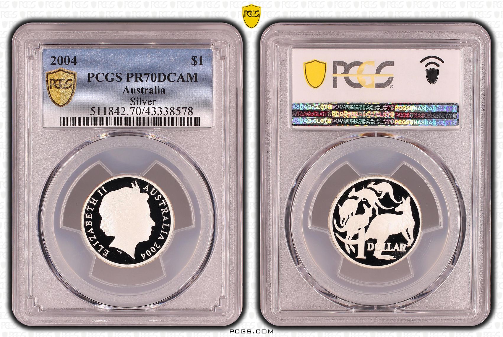 Elizabeth II, Silver, One Dollar, PR70DCAM , 2004 PCGS POP - 12/0