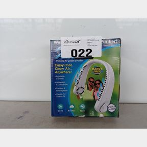 PORTABLE HANGING NECK FAN BLADELESS - WHITE - BLADELESS HANGING NECK FAN AROMATHERAPY MINI PORTABLE FAN DIGITAL DISPLAY USB CHARGING