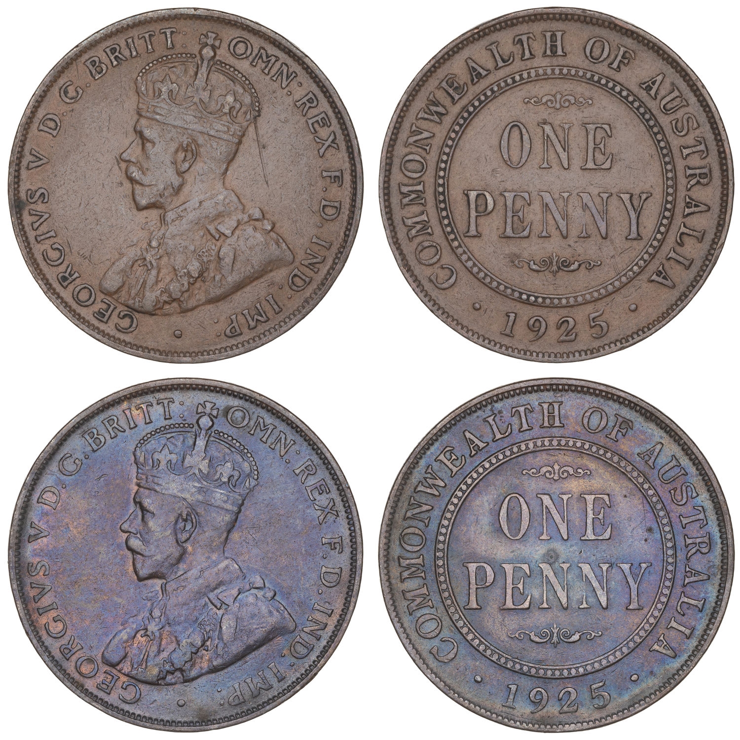 George V, Penny, 1925, F-gFine