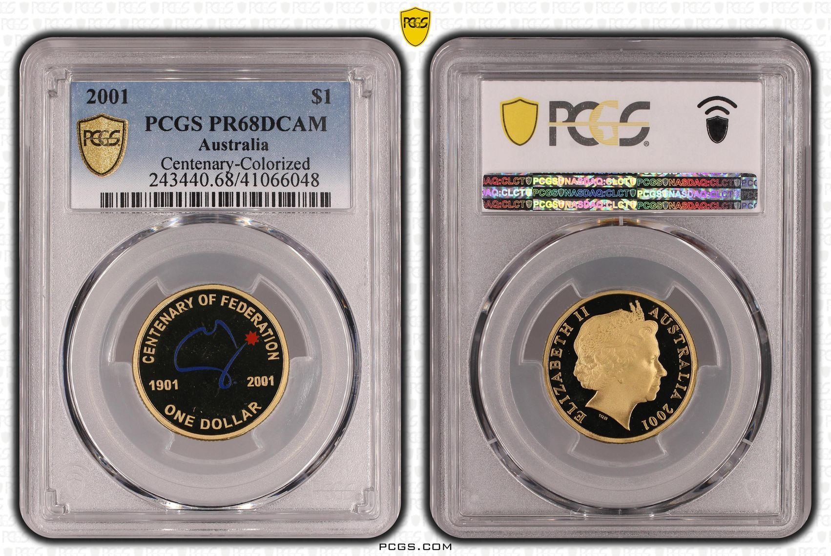 Centenary-Colorized, One Dollar, 2001, PCGS PR68DCAM