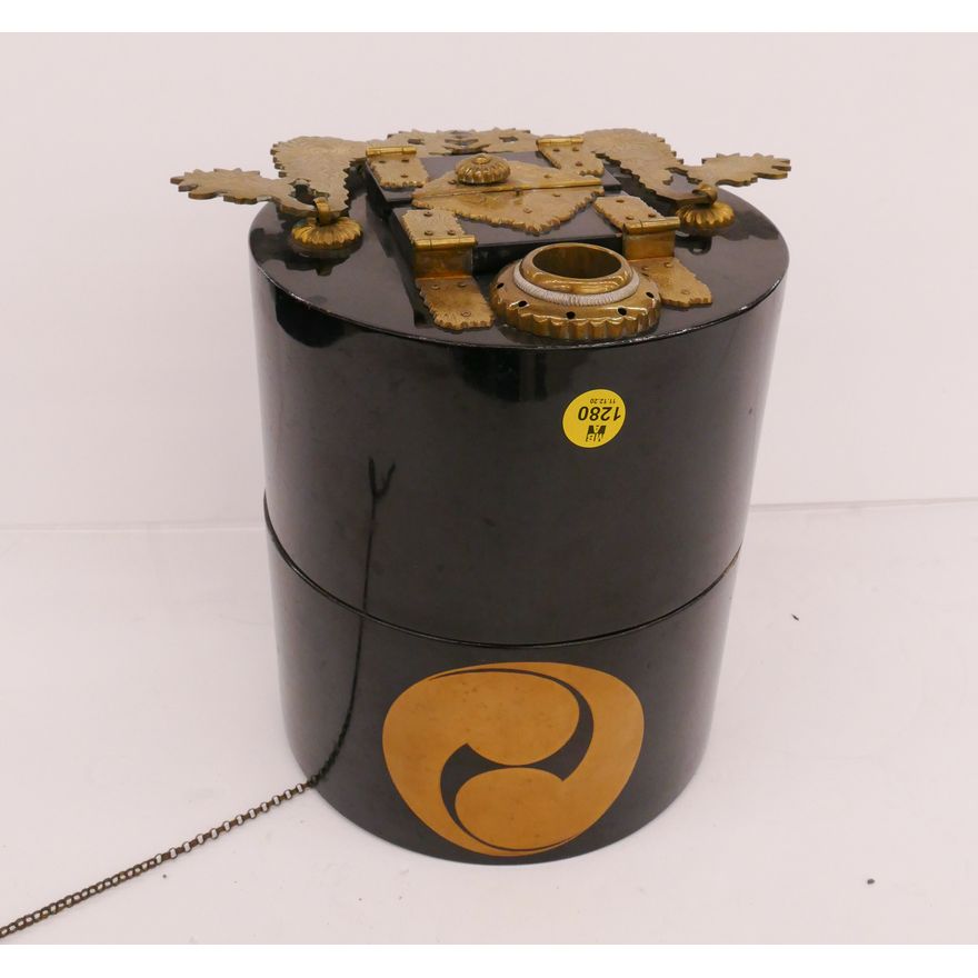 Japanese Meiji Lacquered Lantern in Case- 13''