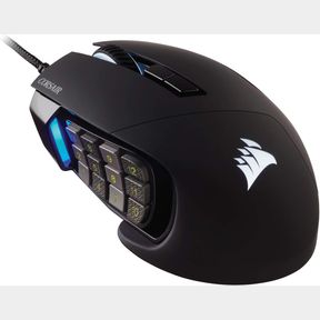 CORSAIR SCIMITAR RGB ELITE, MOBA/MMO GAMING MOUSE, BACKLIT RGB LED, 18000 DPI, OPTICAL, BLACK, 1 PACK
