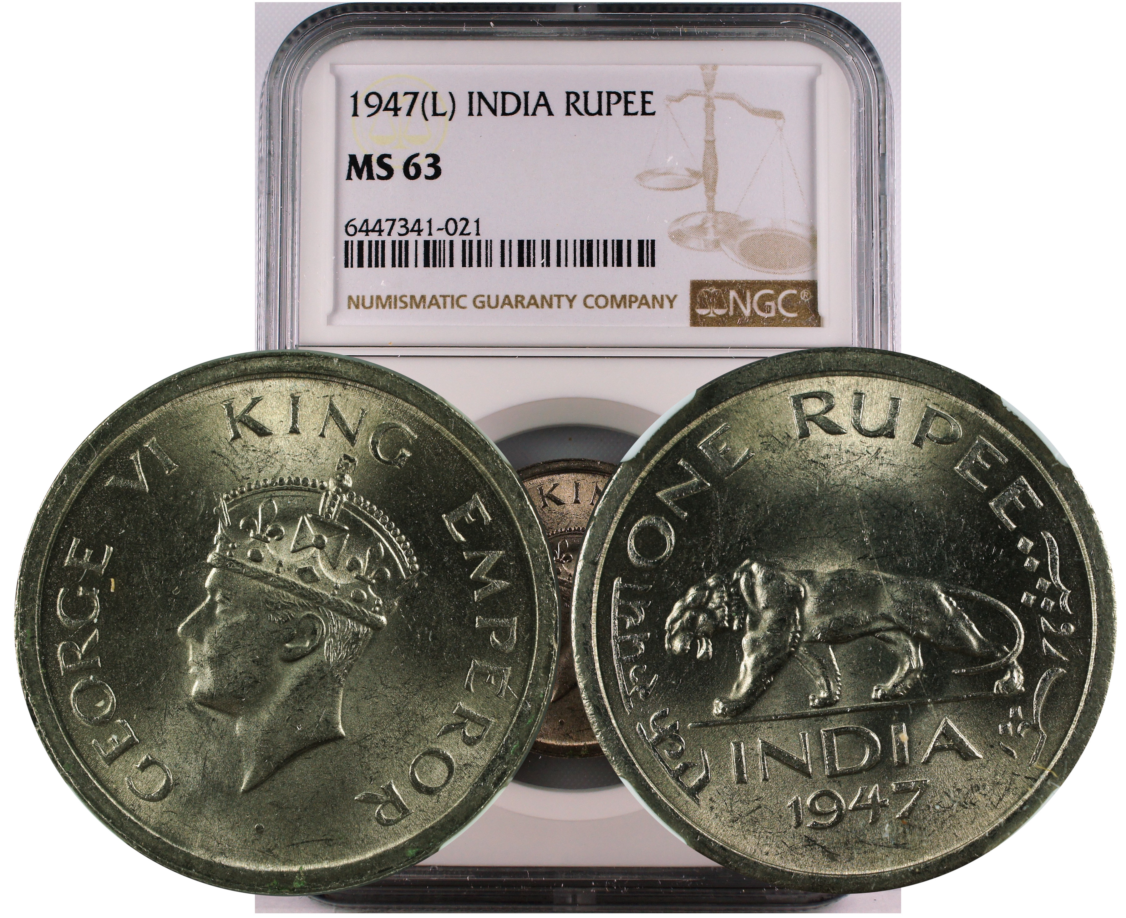 1947 L INDIA RUPEE MS63