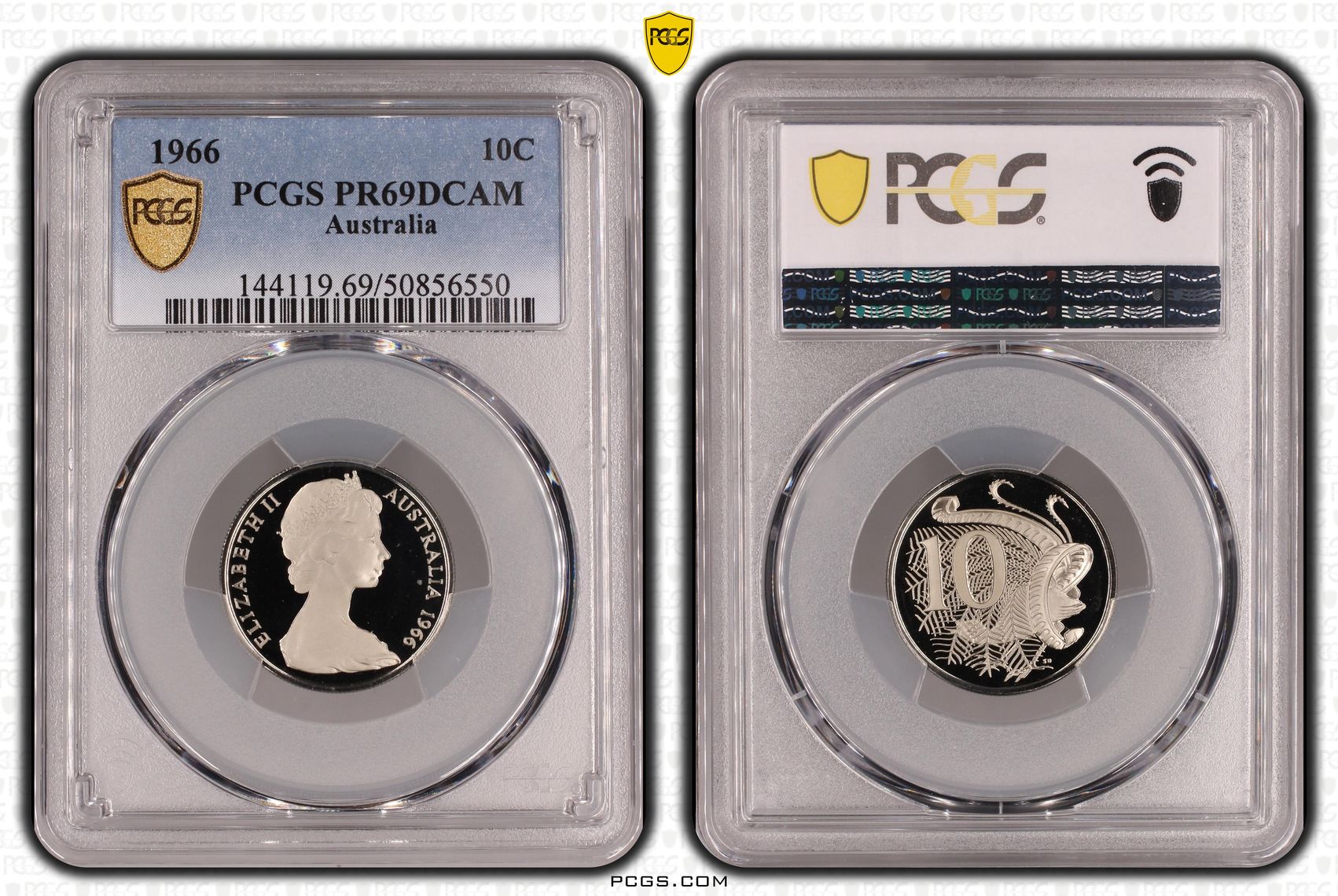 Ten Cent, 1966, Pcgs Pr69dcam