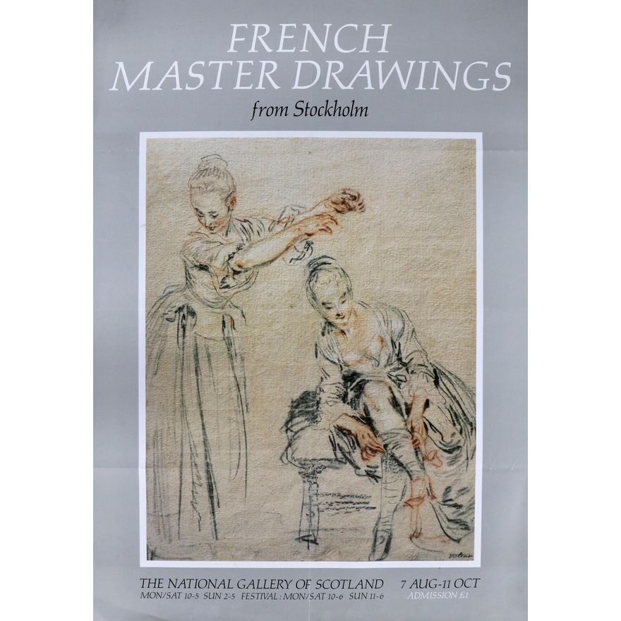 French Master Drawings, Netherlandish Drawings and other exhibitions - Eight Scottish and English exhibition poster prints