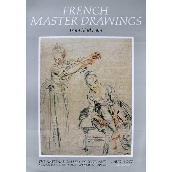 French Master Drawings, Netherlandish Drawings and other exhibitions - Eight Scottish and English exhibition poster prints
