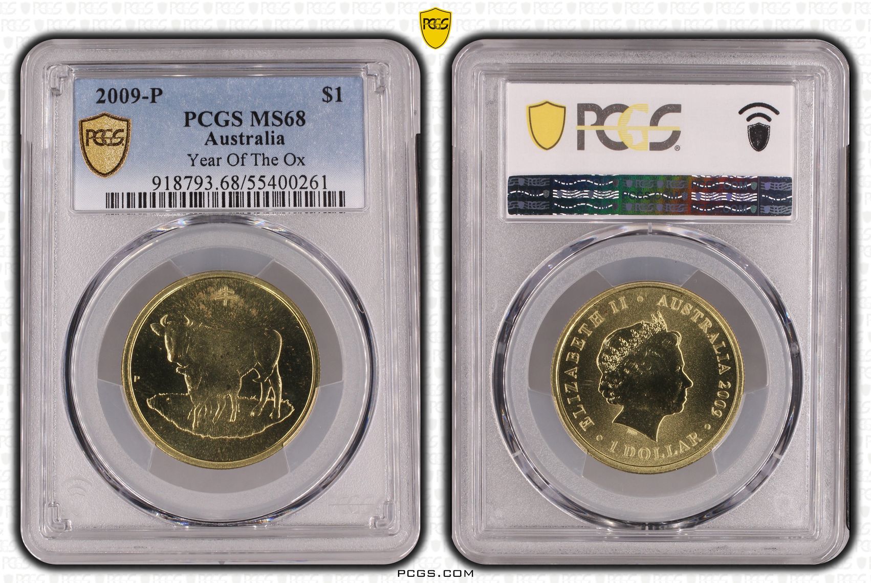 Year Of The Ox Cu Al, One Dollar, 2009-P, PCGS MS68