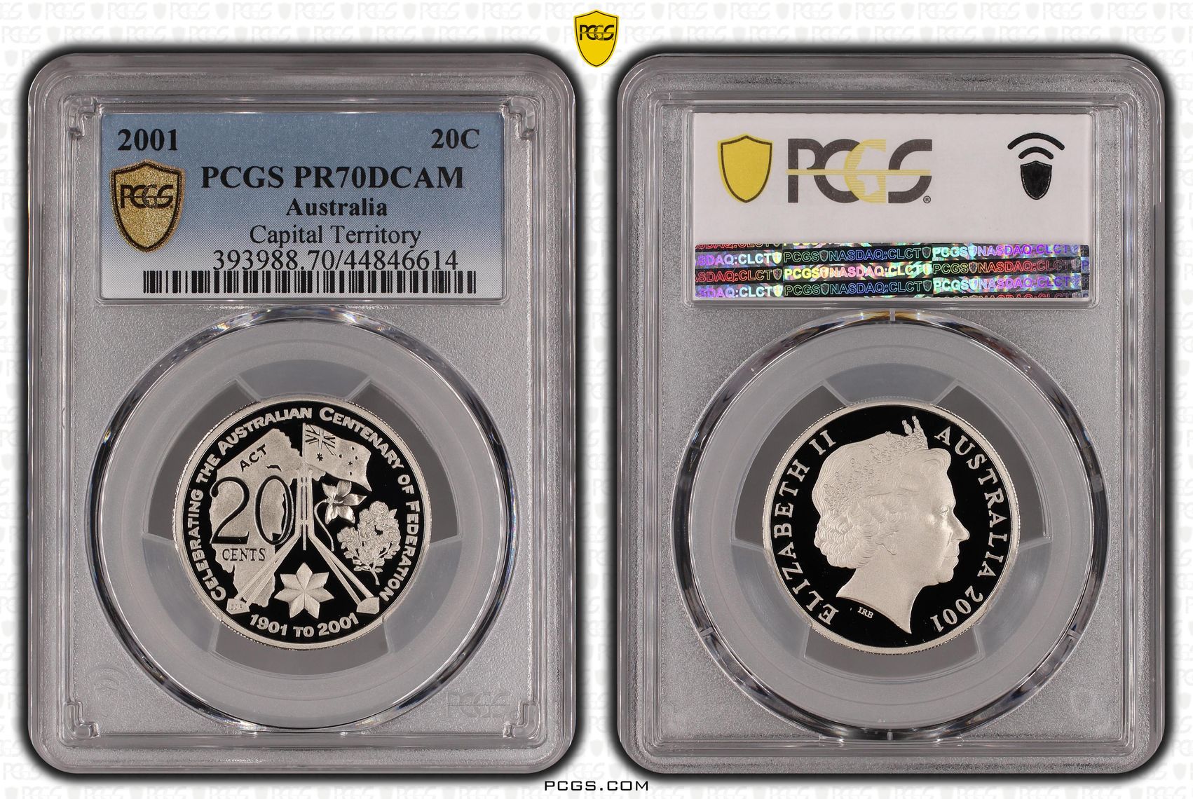 497 · 2001 Australian Twenty Cent, 20c Proof Capital Territory PCGS - PR70DCAM POP 55/0 -614