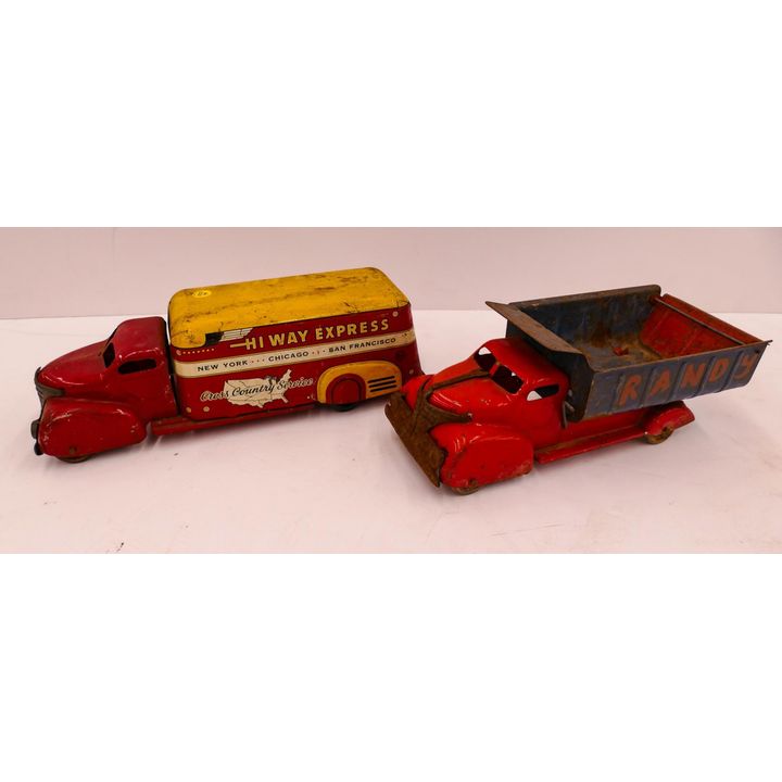 2pc Wyandotte Pressed Steel Trucks- approx 15''