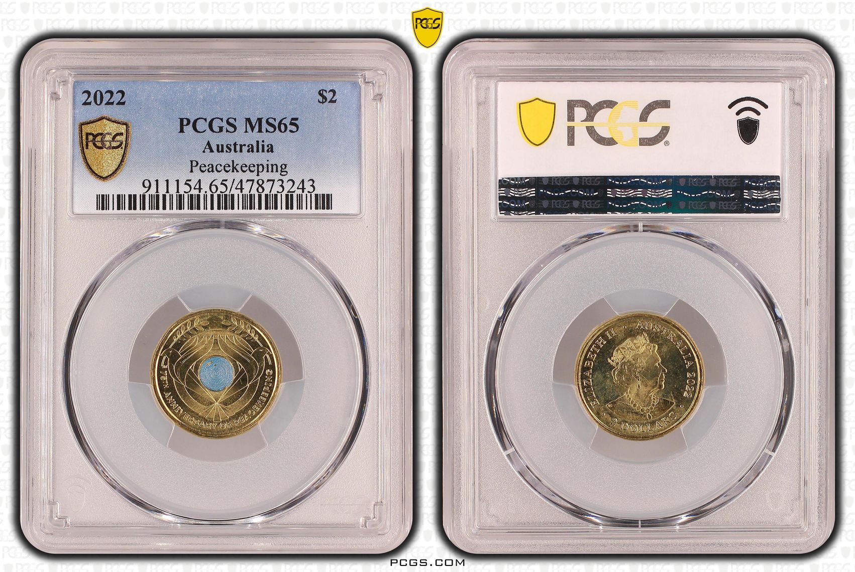 Peacekeeping - Colorized, Two Dollar, 2022, PCGS MS65