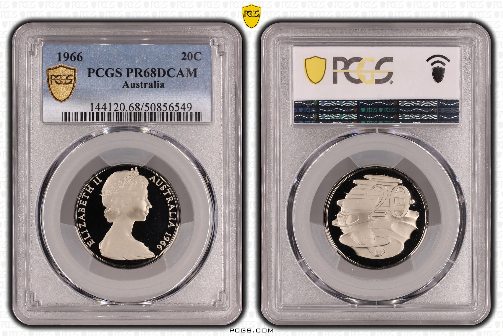 Twenty Cent, 1966, PCGS PR68DCAM