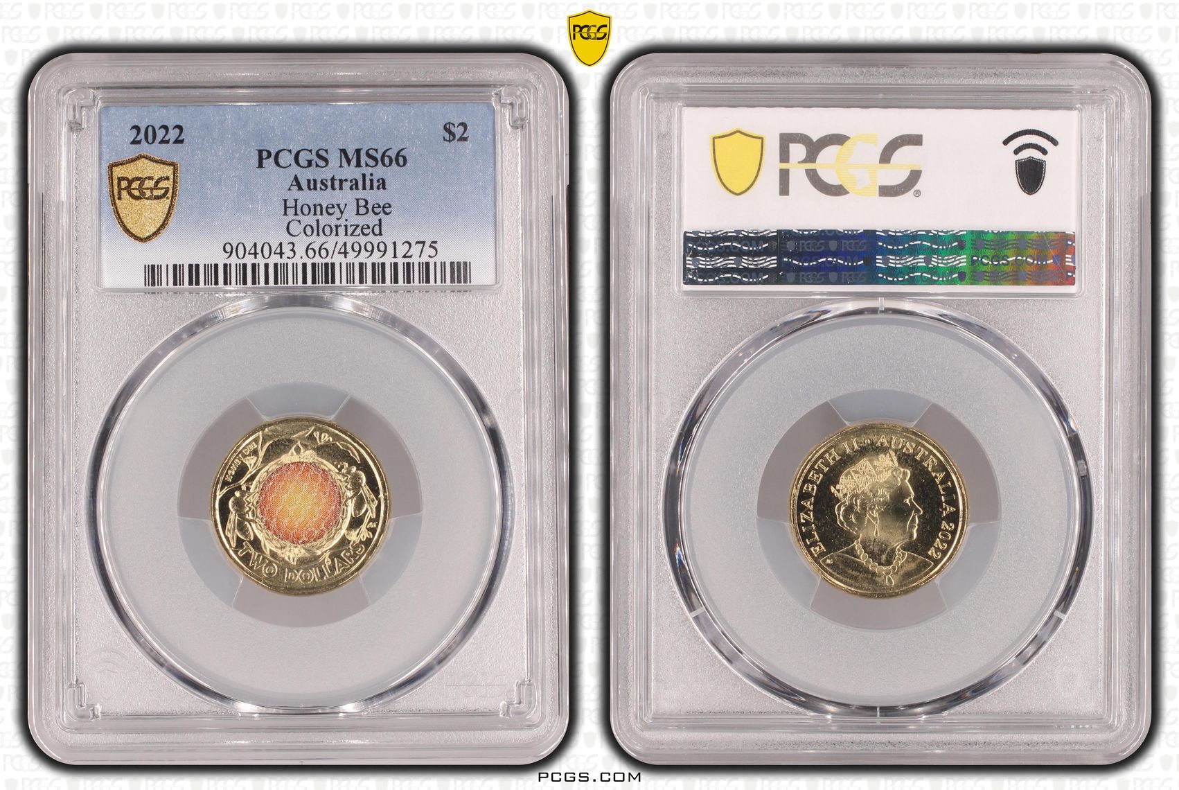 Honey Bee Colorized , Two Dollar, 2022, PCGS MS66
