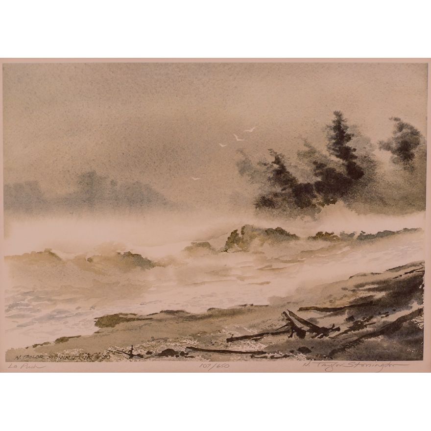 Nancy Taylor Stonington ''La Push''  S/N Costal Scene Lithograph. Edition 107/650 Dated 1980.