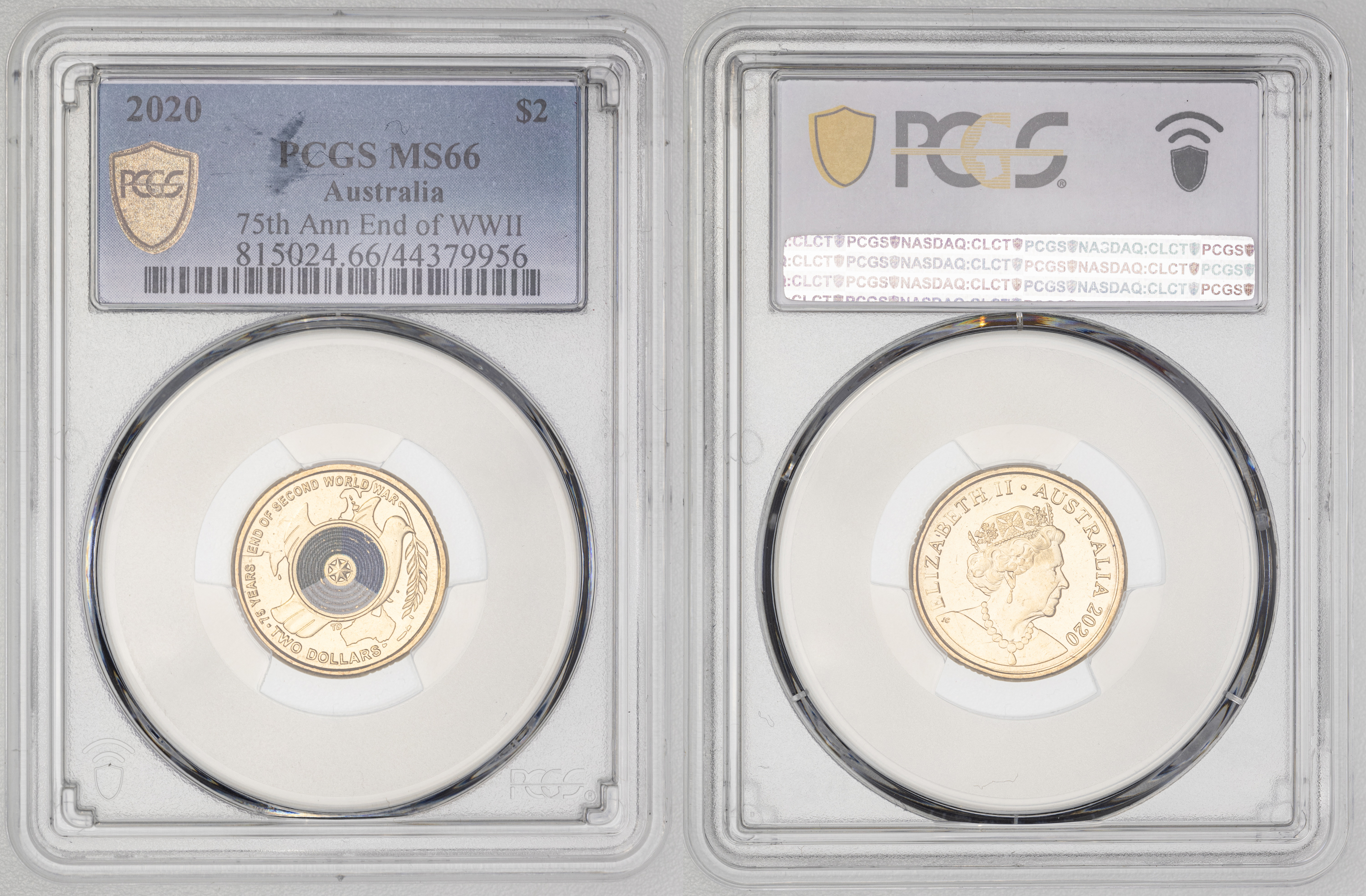 Elizabeth II, 75th Ann End of WWII , Two Dollar, 2020, PCGS MS66