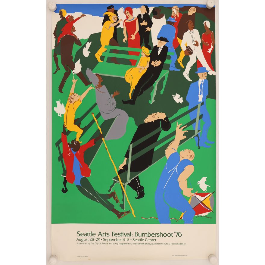 Jacob Lawrence ''Bumbershoot '76'' Lithograph Poster 37''x24''