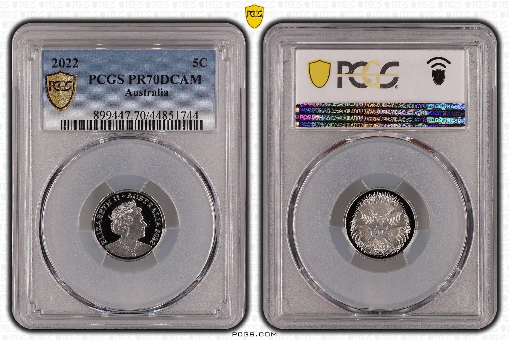 Top pop, Five Cent, 2022, PCGS PR70DCAM