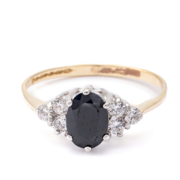Sapphire & Diamond Ring 9ct Gold,