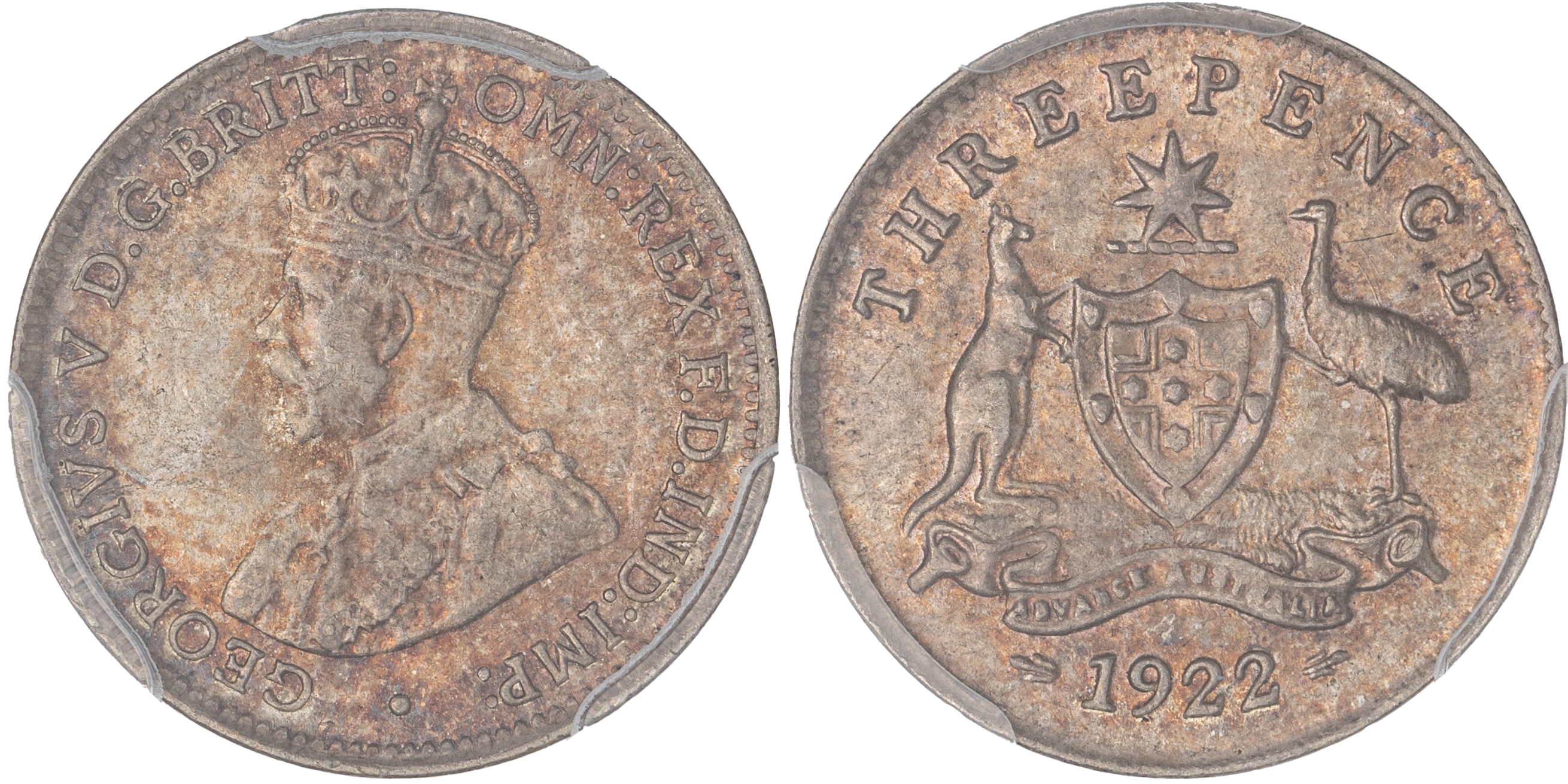 George V, Threepence, 1922, PCGS MS64