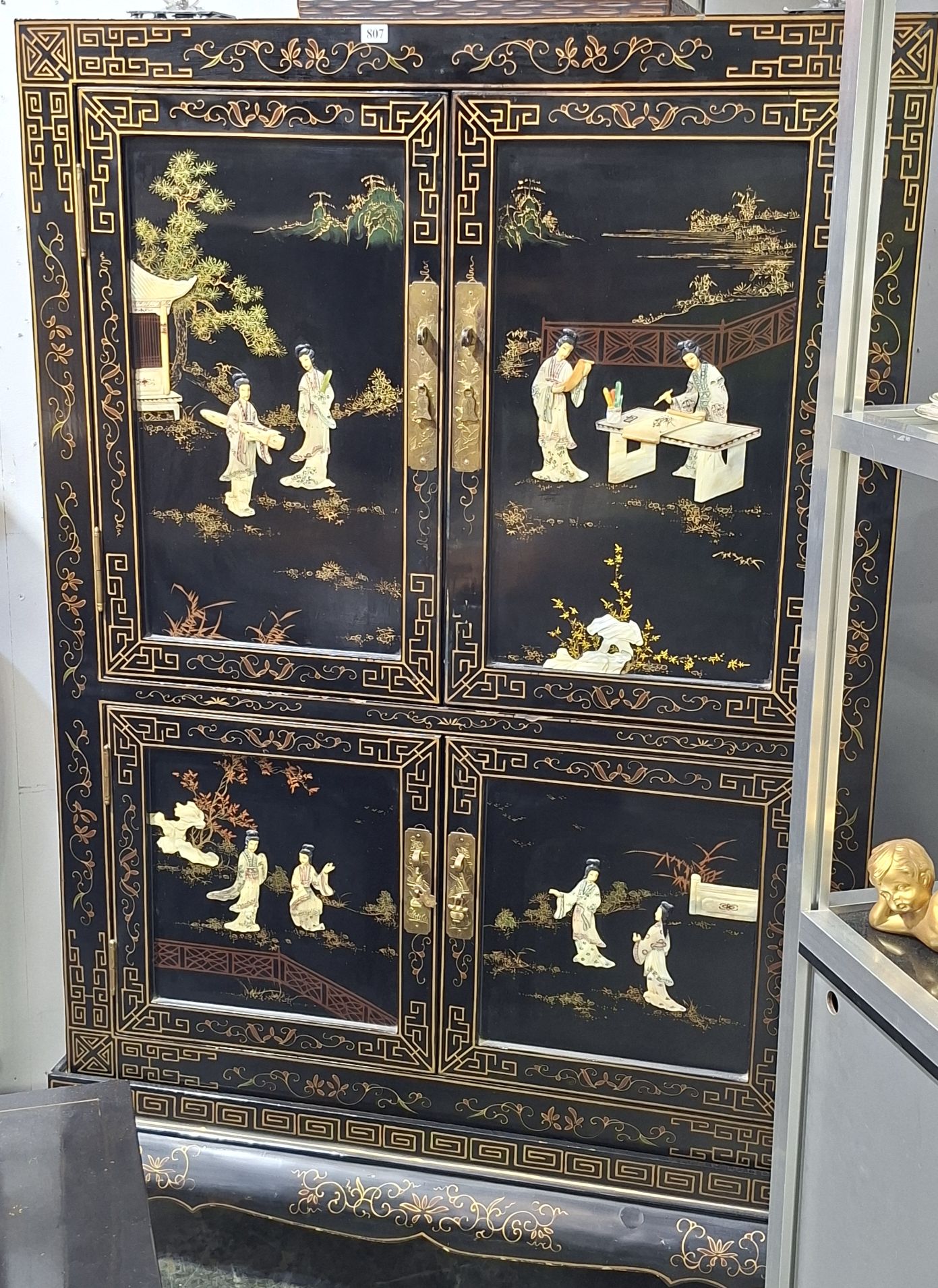Chinese Black Lacquer Cabinet