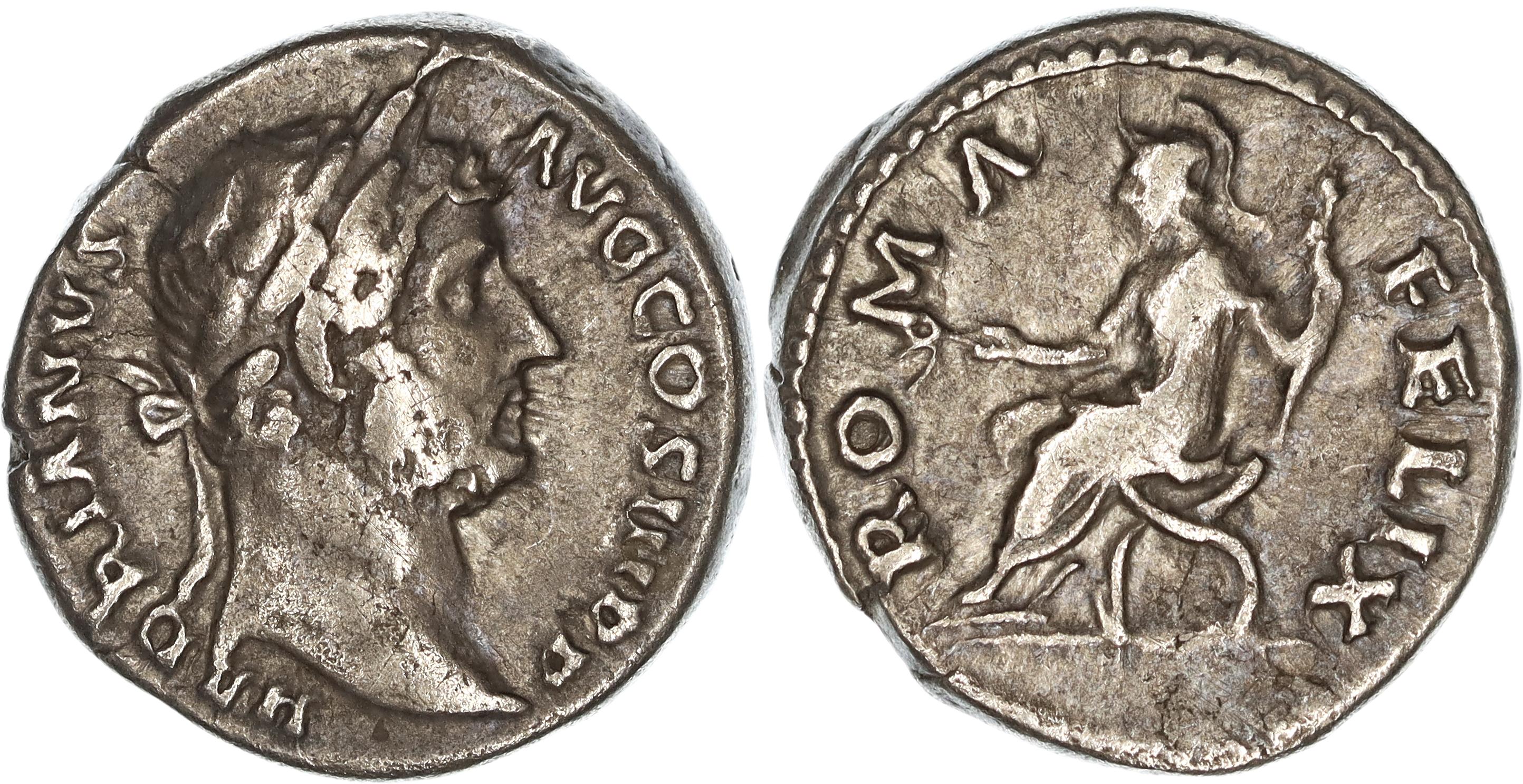 Roman Empire, Hadrian, Silver Denarius, 134-138 AD, gF-nVF