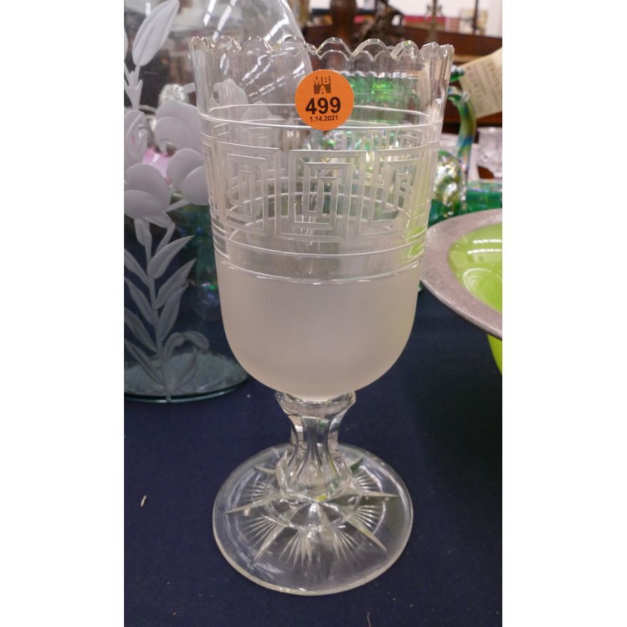 Antique Cut Glass Spooner- 9''