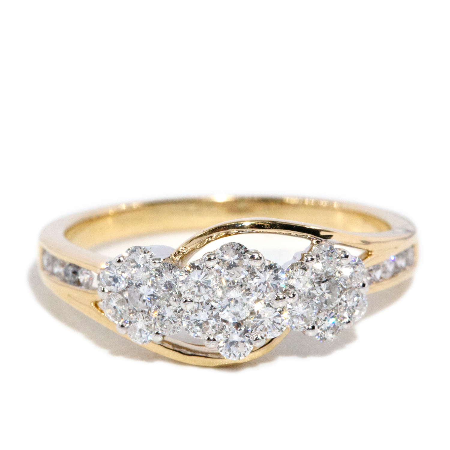 1.00 Carat Diamond Cluster Statement Ring in 9ct Gold