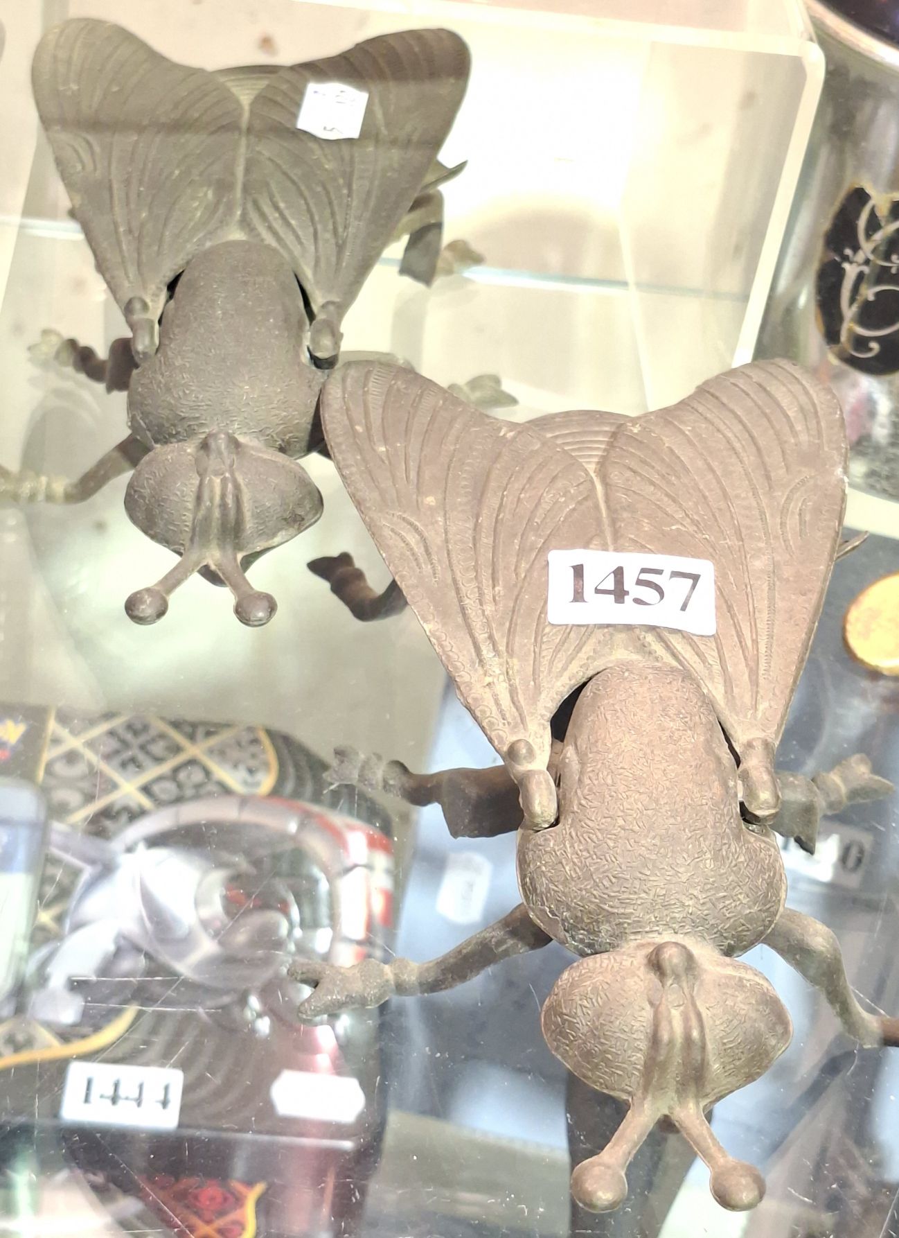 Two Cast Metal Blowfly Ashtrays