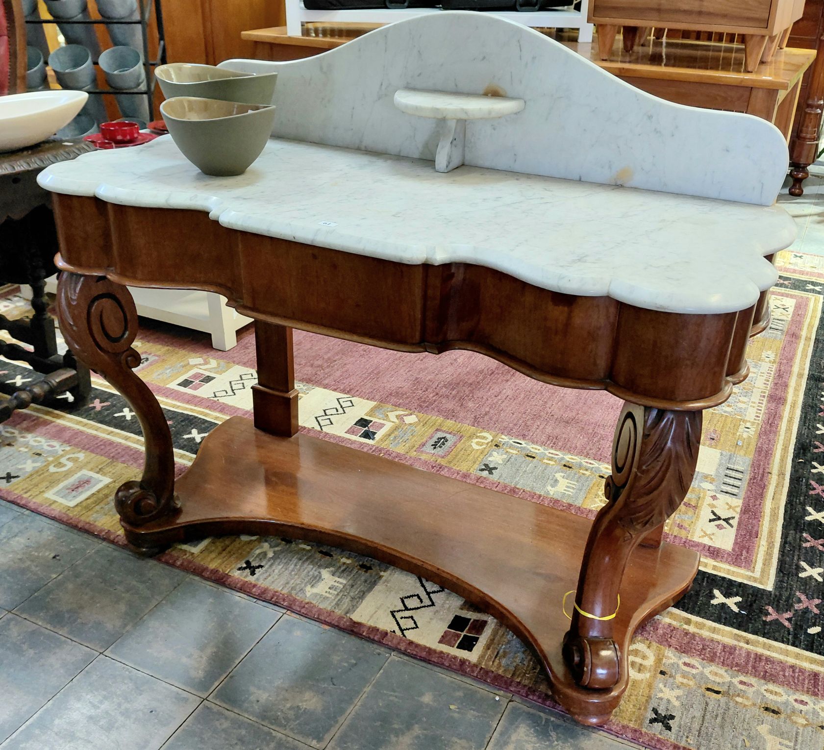 61 · MARBLE TOP HALL TABLE