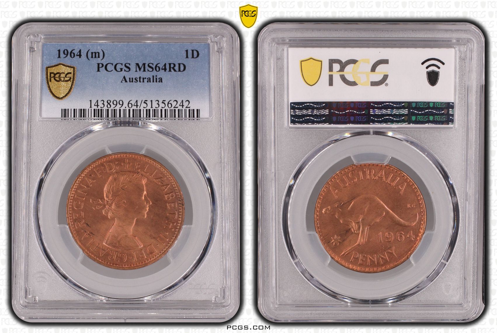 Elizabeth II, Penny, 1964, PCGS MS64RD