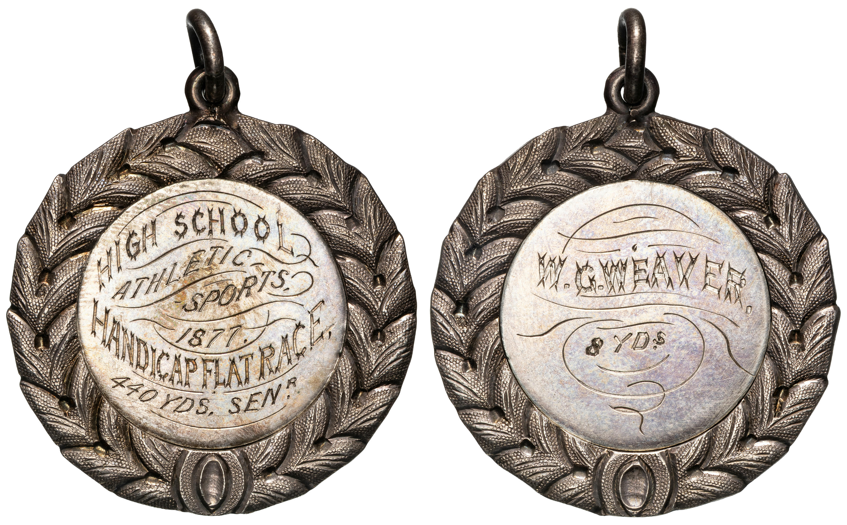High School Athletic Sports, Handicap Flat Race, 440 YDS, SEN R., 1877, VF