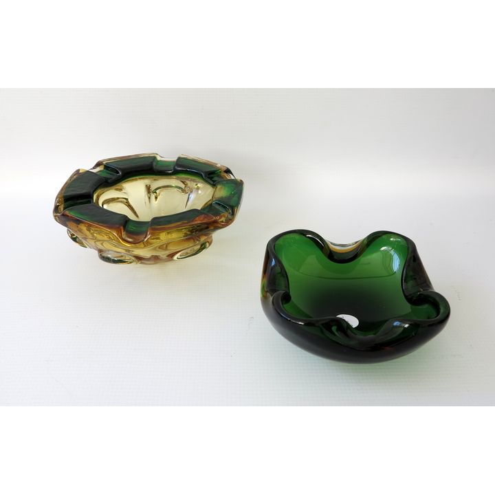 2 MURANO GLASS ASHTRAYS
