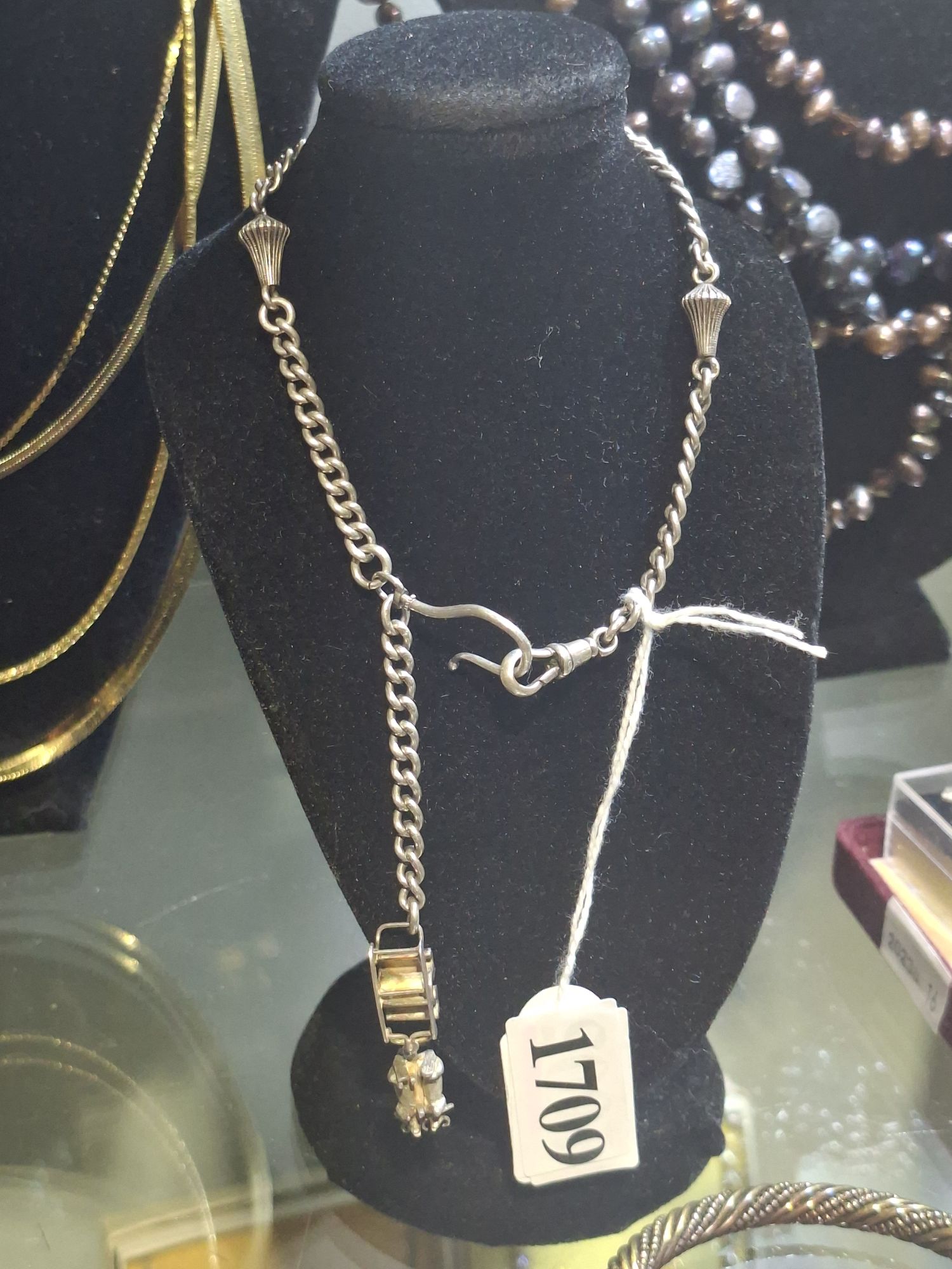 English Silver Curb Link Bracelet