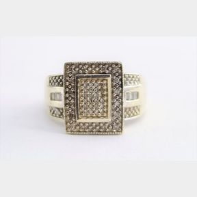 0.266CTS OF DIAMONDS IN DESIGNER WHITE GOLD RING SIZE O