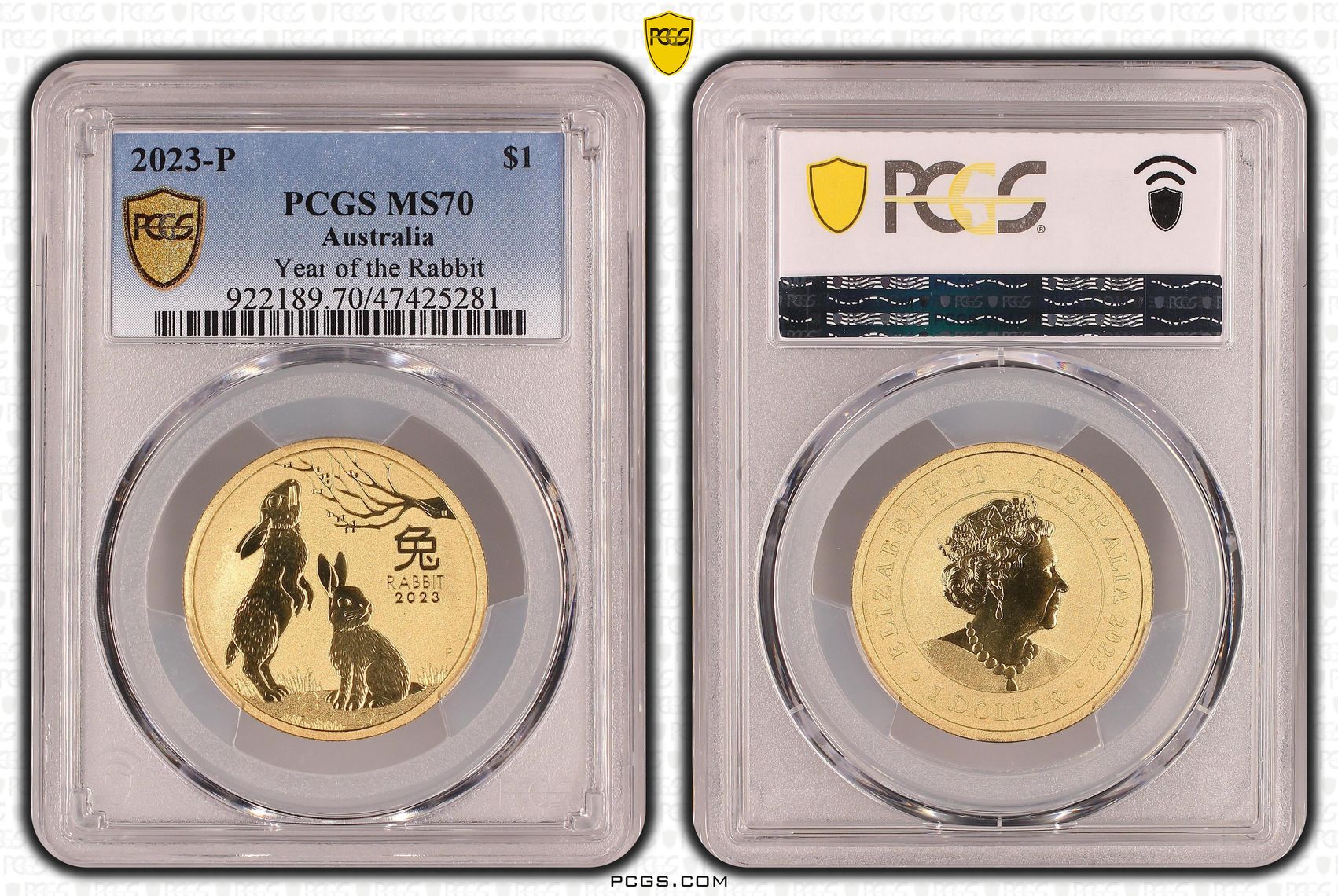 Year of the Rabbit, One Dollar, 2023-P POP Report 6/0, PCGS MS 70