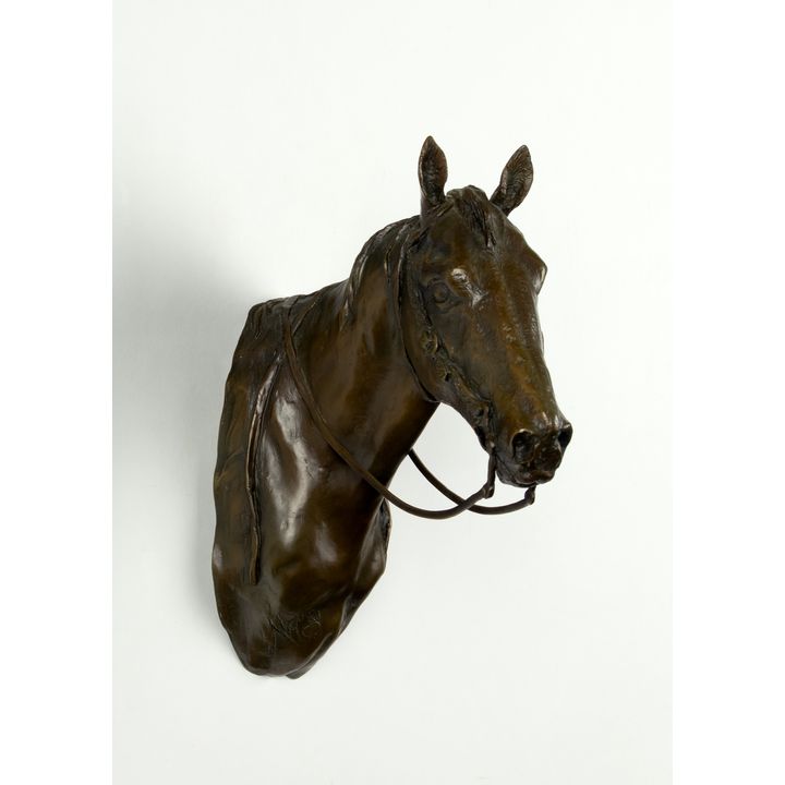 Herb Mignery (1937- ): Charlie Russell Rider Horse Head