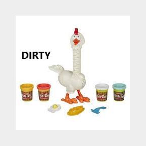Play Doh-Cluck A Dee Feather Fun Chicken -DIRTY-51490/294 B6 (S6)SB