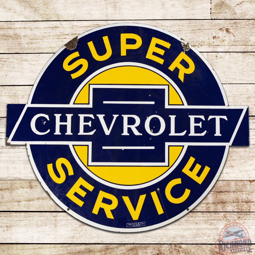 42" Chevrolet Super Service DSP Sign - 7.75 & 7.5