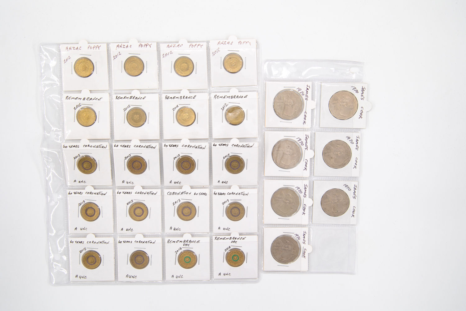 Elizabeth II, QEII Coronation, Remembrance Day, Fifty Cents - Two Dollars, 1970 - 2013, UNC