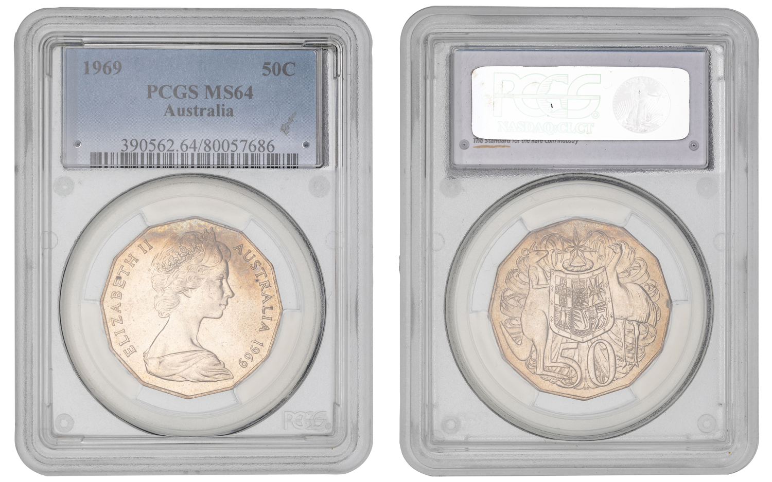 Elizabeth II, Fifty Cent, 1969, PCGS MS64