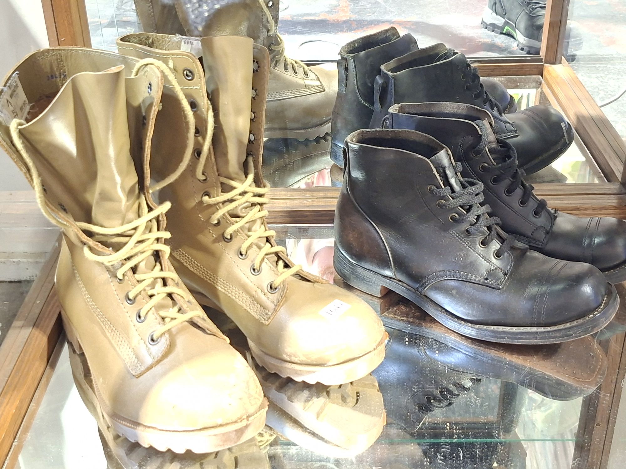 Two Pairs Of Army Boots