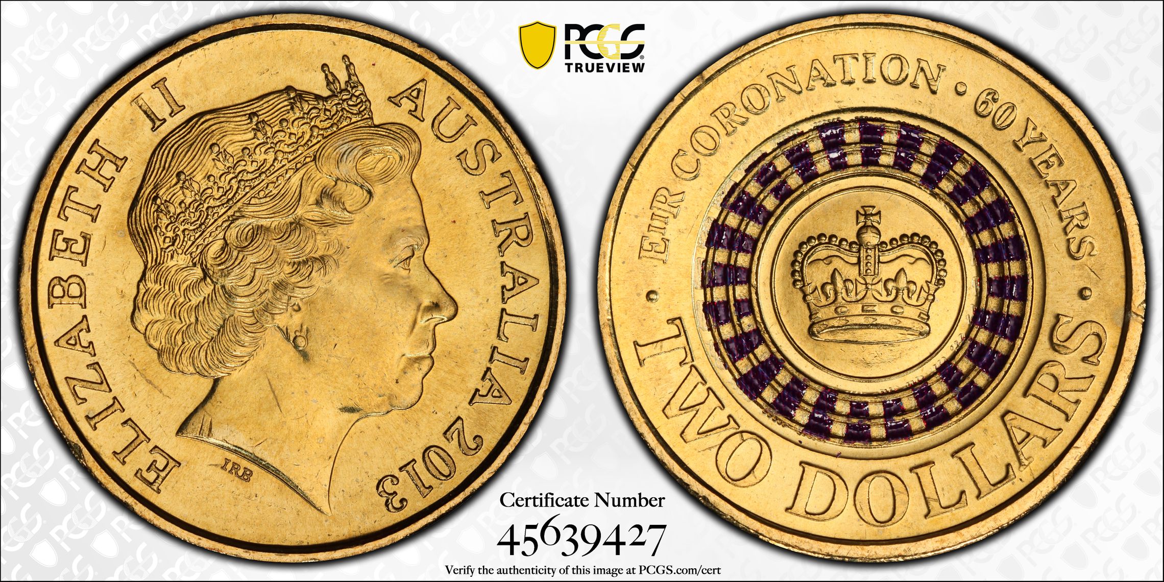 Coronation Colorized, Two Dollar, 2013, PCGS MS67