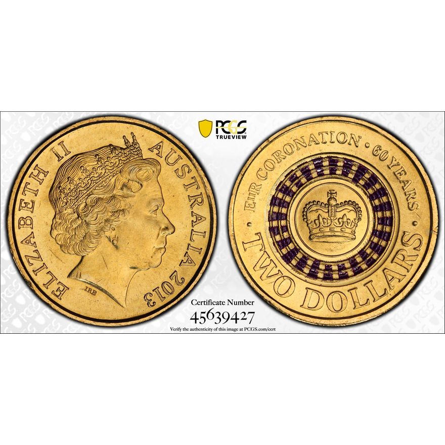 Coronation Colorized, Two Dollar, 2013, PCGS MS67
